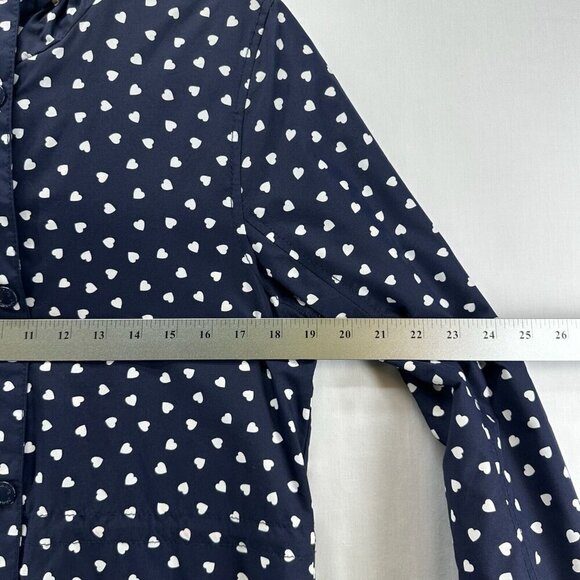 JOHNNIE B Jacket Youth 15-16Y Heart Allover Anorak Windbreaker Coat Hoodie Blue - Picture 9 of 11